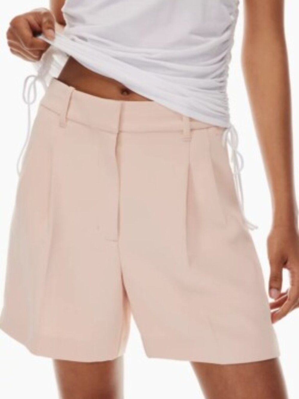 NWT Aritzia Wilfred Effortless 5" Inseam Linen Blend Shorts Coral Blush Size 2